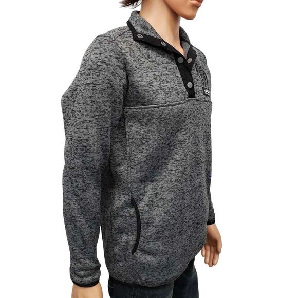 Simply Southern Sweater 1/4 Quarter Snap Button Knit Pullover Unisex M Gray - Picture 6 of 14